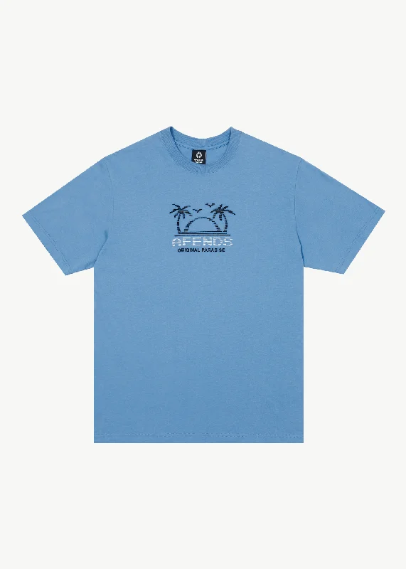 Exquisite Embroidery AFENDS Mens Sunset - Graphic Retro T-Shirt - Arctic