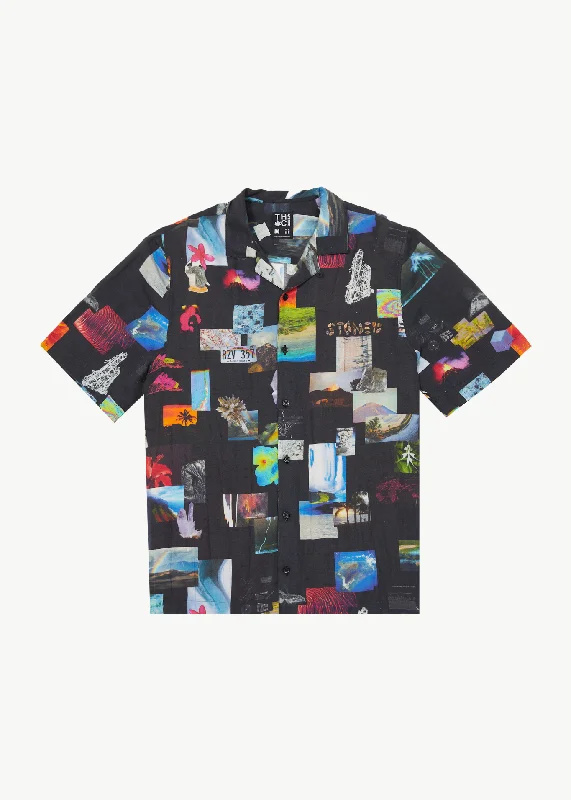 Warm Atmosphere AFENDS Mens Under Pressure - Cuban Shirt - Black