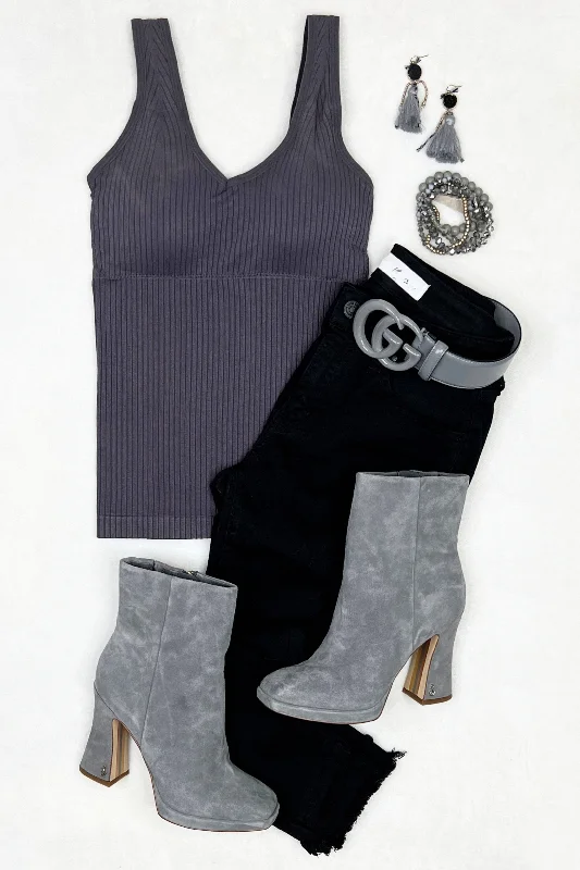 Comfortable And Versatile Casual & Comfy Tank - Grey