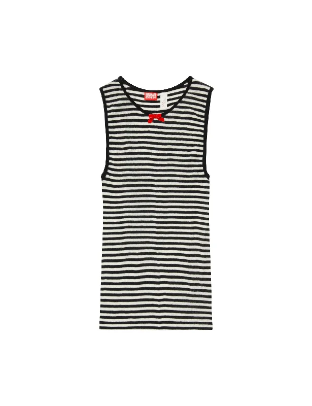 Exquisite Tailoring NPS Tank Top Wool Caro Editions, Black/Ecru Stripe