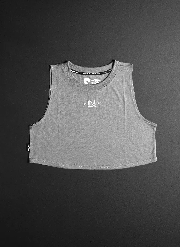 Creative Prints EMB CROP TANK - GREY