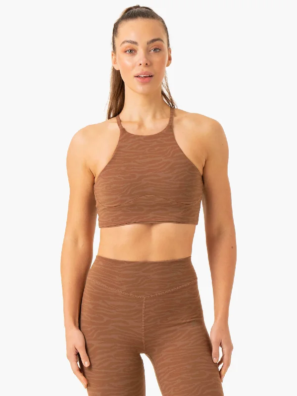 New Season Series Transform Reversible Sports Crop - Chocolate Zebra