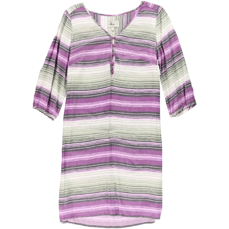 Street Letter Style G.H. Bass & Co. Womens Striped Shirt Dress, Purple, Medium