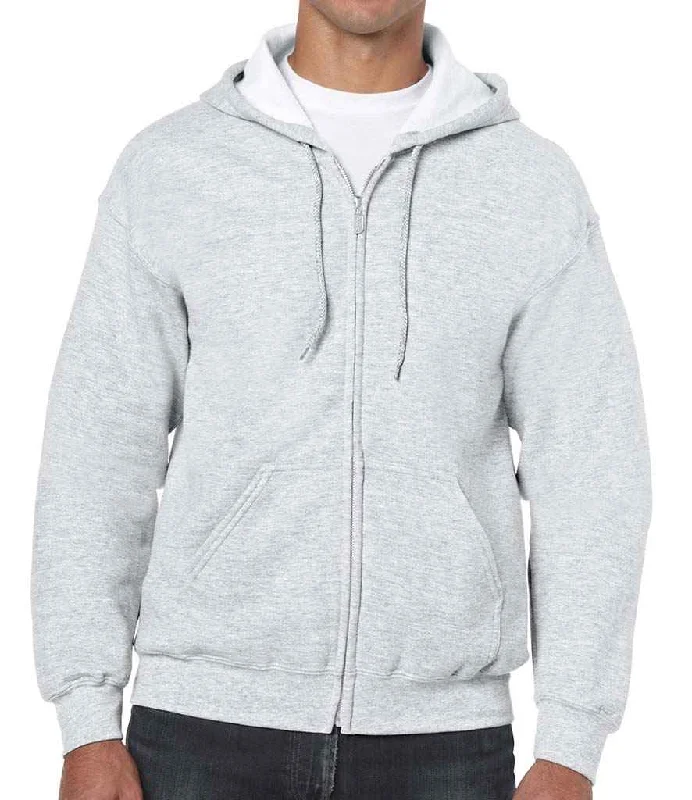 Sports Yoga Style Gildan Heavy Blend™ Zip Hooded Sweatshirt | Ash