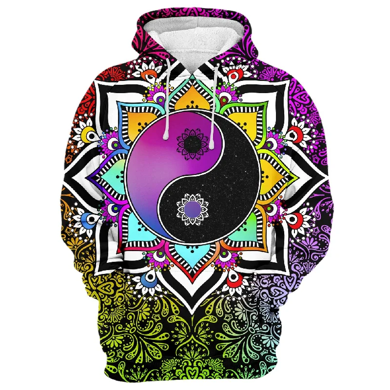 Avant-garde Design Purple Yin Yang Hoodie
