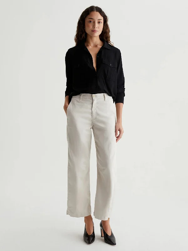 Relaxed Fit Fiona High Rise Barrel Pant - Pumice