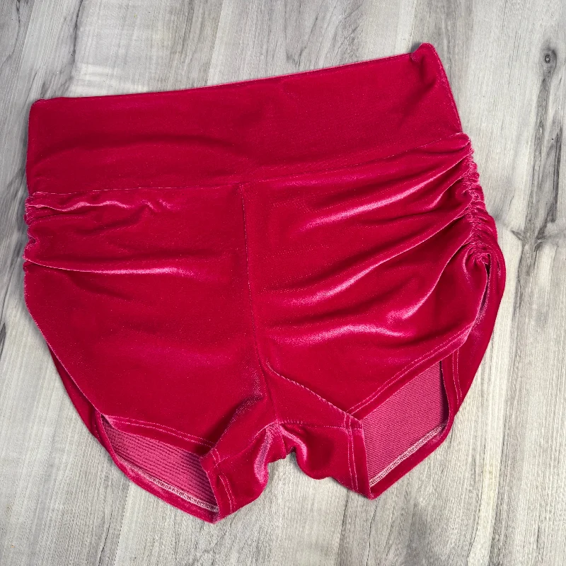Sports Jacket SALE - XL Ruched Booty Shorts - Pink Velvet Scrunch Shorts