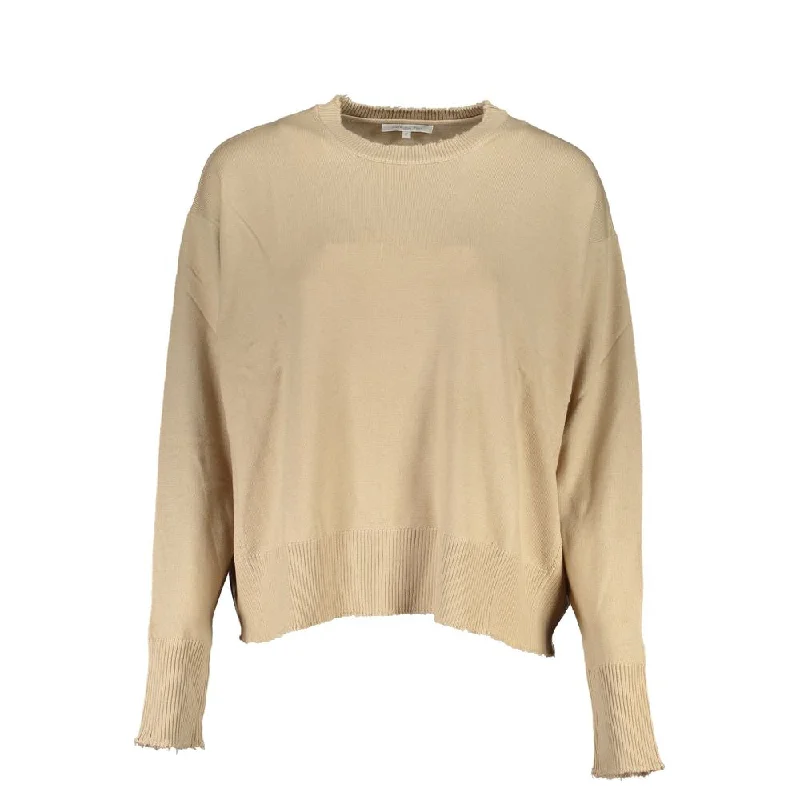 Designer Style Patrizia Pepe Chic  Crew Neck Sweater with Contrast Women's Details