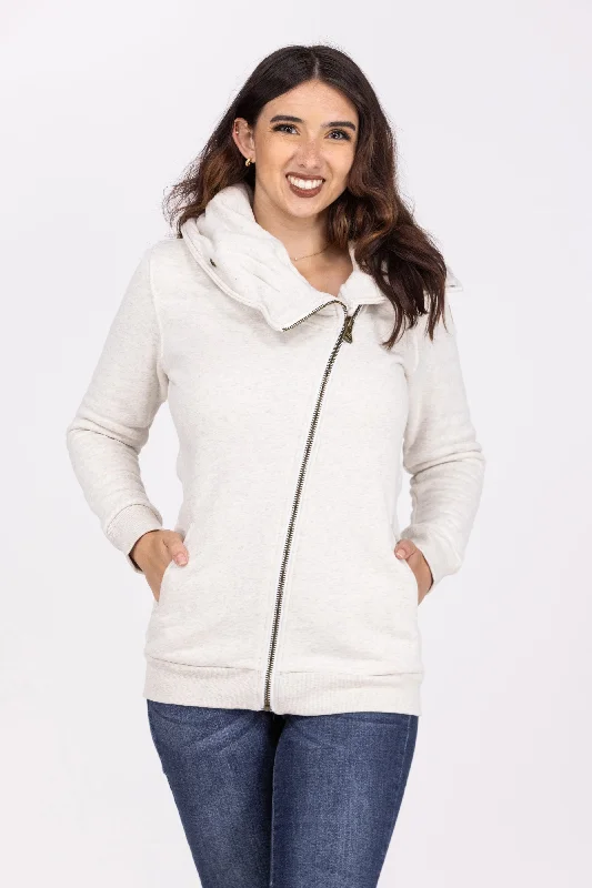 Street Style Quinn Women's Zip Up Cowl Collar Jacket